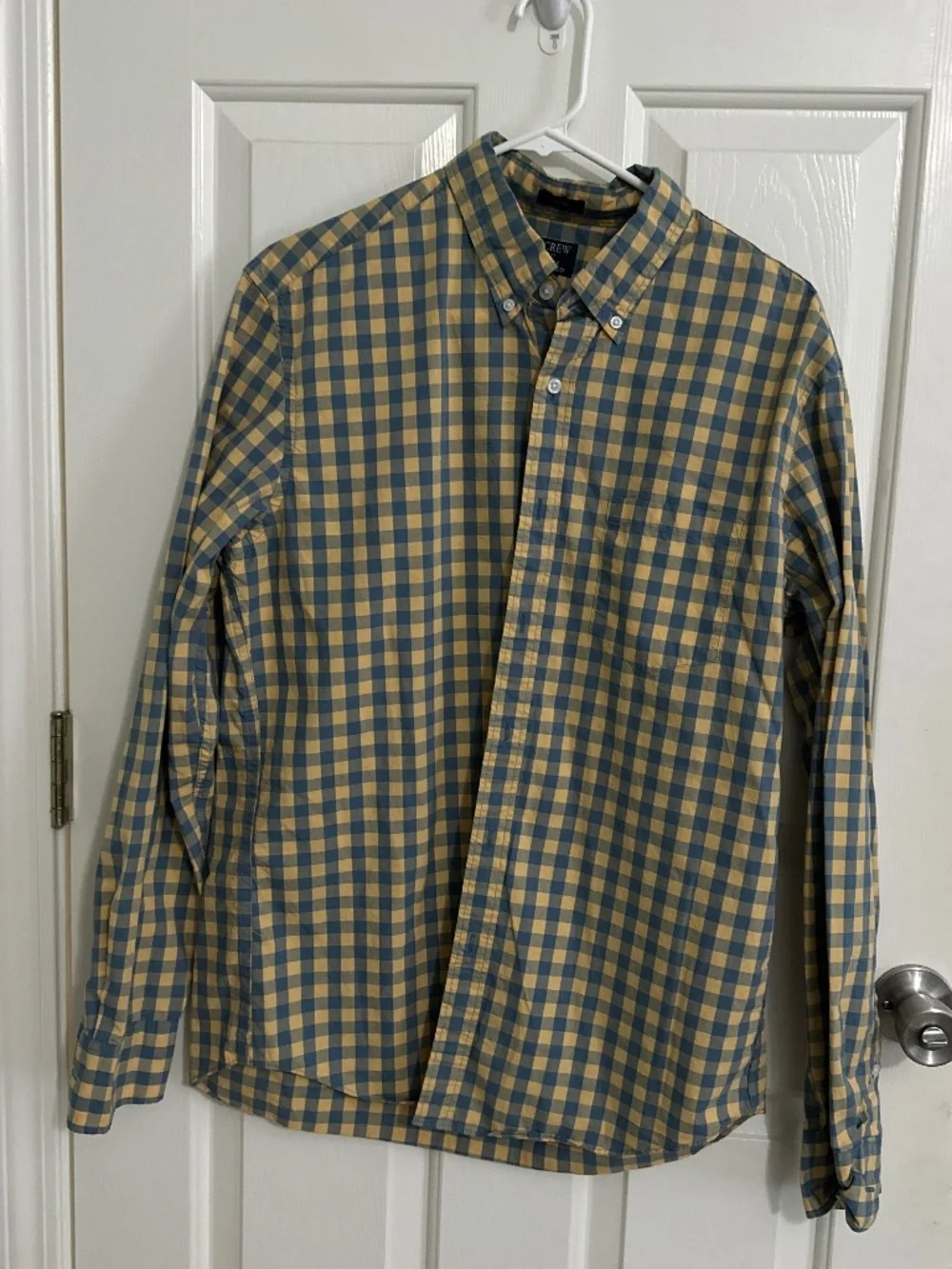 J Crew Plaid Slim Button Up Shirt Flexed Washed - Large